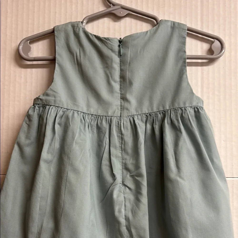 DKNY Kids Green Dress with Floral Embroidery Size 12M - Picture 6 of 10